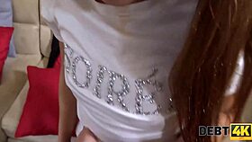 Young businesswoman Eveline Dellai pays debt with rough sex.