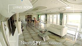 NannySpy dares nanny to swallow words and fucks hard to keep her job. What a risky move!
