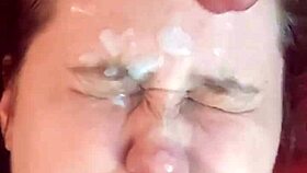i watched the amateur get her face covered in cum