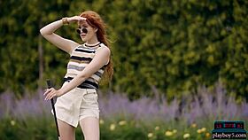 Big Ass Redhead Milf Heidi Romanova Strips to Play Golf Naked