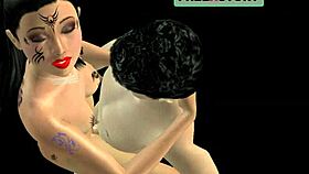 an animated japanese man fucks an indian girl standing up