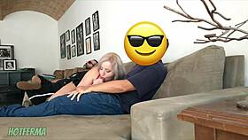 I watch my slutty wife blowjob the friend while I sit there