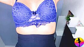 naughty girl in short dress masturbates wildly