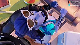 I love this doggystyle threesome with brigitte, widowmaker, mercy, pharah, and kiriko.