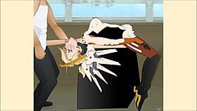 Overwatch Mercy endures super deepthroat in hentai porn