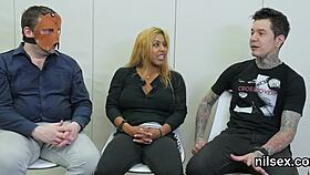 Foxy chick brought to butthole madhouse for awkward therapy