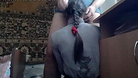 I guide her head to make me cum quicker, and she flies into orgasm. Anime-style muff diving with spanking.