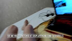 i'm stretching her tight cosplay slut so you see every detail better