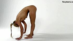 hey, watch this blonde teen 18+ flexy girl show off on sofa