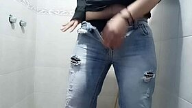 gay guy masturbating in bathroom with vibrator pt1