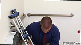 male toes get sucked in gay sex during the hr meeting!