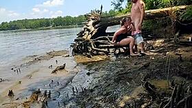 thick wife becky tailorxxx gets fucked in the mud during a nature walk