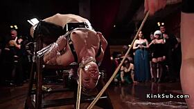 I joined the upper floor orgy tied up and choked during deepthroat submission