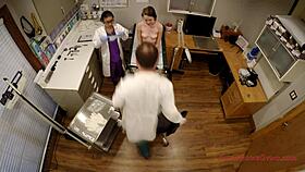 lainey, that shy teen, spread eagle in the stirrups for the doctor?