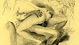 Vintage erotic drawings from antique times