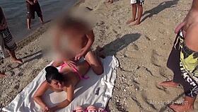 Yo, wildest beach fucks in Greece with hairy milf going hard