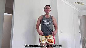 Step gay dad kickboxer turns fat juicy cock fantasies into reality