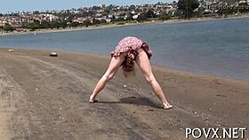 a powerful guy engages in an intense activity with a wet area