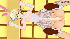 paimon and lumine riding aether's big cock in intense genshin impact hentai creampie