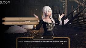 curvy anime girl in cute outfit gets huge cumshot in castle tower fucking