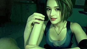 Jill Valentine cosplay handjob in uncensored hentai