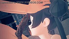 Oh wow, ryuka kisaki gives an amazing blowjob in blue archive hentai!