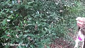 Amateur Redhead Milf Fingers Pussy in Public British Setting