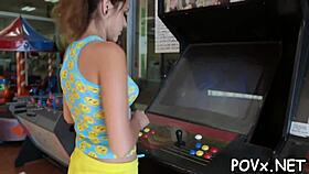 nasty babe enjoys rough pov blowjob and hardcore sex