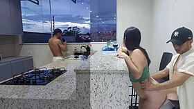 fucking hot wife in kitchen until she cums