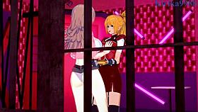 sagiri, setsuko, and excellen explore lesbian adventures in super robot wars hentai