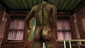 A gay encounter with a monster cock unfolds.