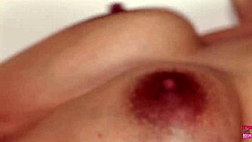 Guy oils brunette's pregnant belly, slides into her pussy