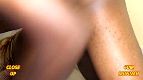 Double Action with Ebony Getting Cum in Butt and Pussy POV.