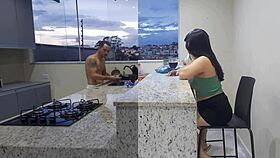 fucking hot wife in kitchen until she cums