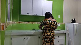 Consoling My Stepmom with Monster Cock in Kitchen