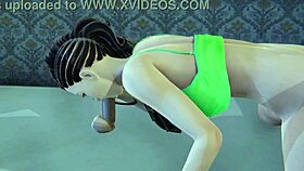 Laura Matsuda Sucks Big Cock and Gets Cum on Face in 3D Anime Porn