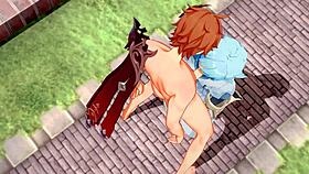 Genshin Impact yaoi, Tartaglia x Chongyun blowjob n’ anal creampie, sissy style!