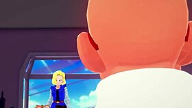 Master Roshi Gets Blowjob From Android 18 For Money