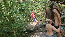 Walking in the park, I caught these guys banging and joined to drill the group’s slut