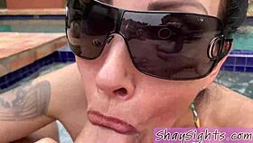 Shay Sights Feels Intense Pleasure Sucking Big Cock in Hot Tub