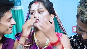 Indian Bhabhi Enjoys Soft Gentle Sex with Husband in Sari