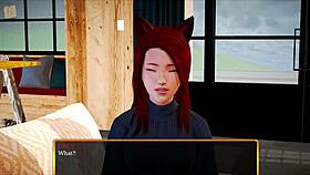 In my new family anime, redhead milf with big ass gets erotic