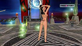 Cute girl in animated cartoon gets pussy licked