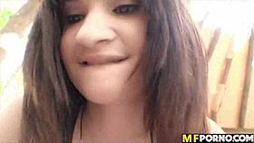 skinny latina teen gets fucked in public by her friend