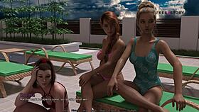 Mark enjoys pool games with his stepsister and friends