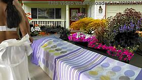 Watch me take care of my big cock with gaping pussy instructions, shaved and ready for outdoor voyeur fun?