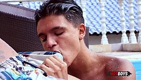 The naughty young guy gets his ass fucked by a big cock amateur