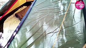 saw girl masturbating solo while camping?