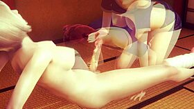 sonia gets hard sex with futanari in japanese room