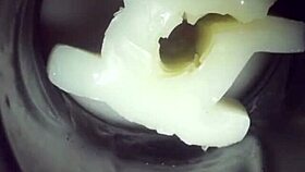 Hey, check out my fleshlight getting filled with a hot creampie inside